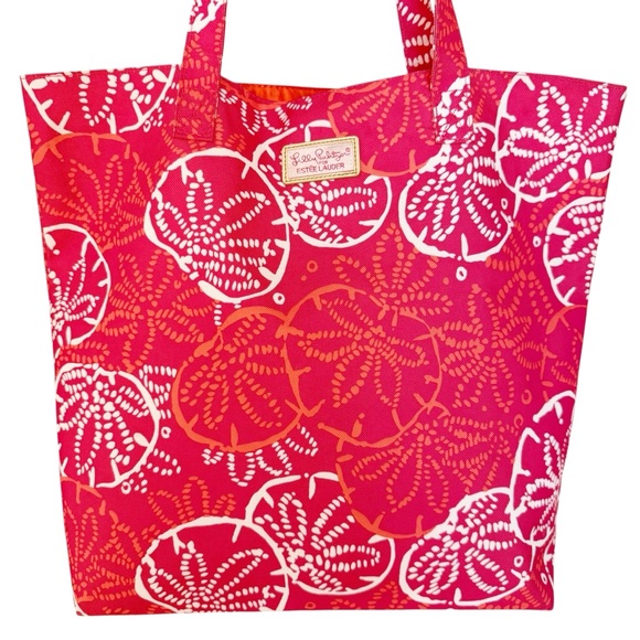 Lilly Pulitzer for Estée Lauder Pink Sand Dollar Print Tote Bag - Picture 2 of 8